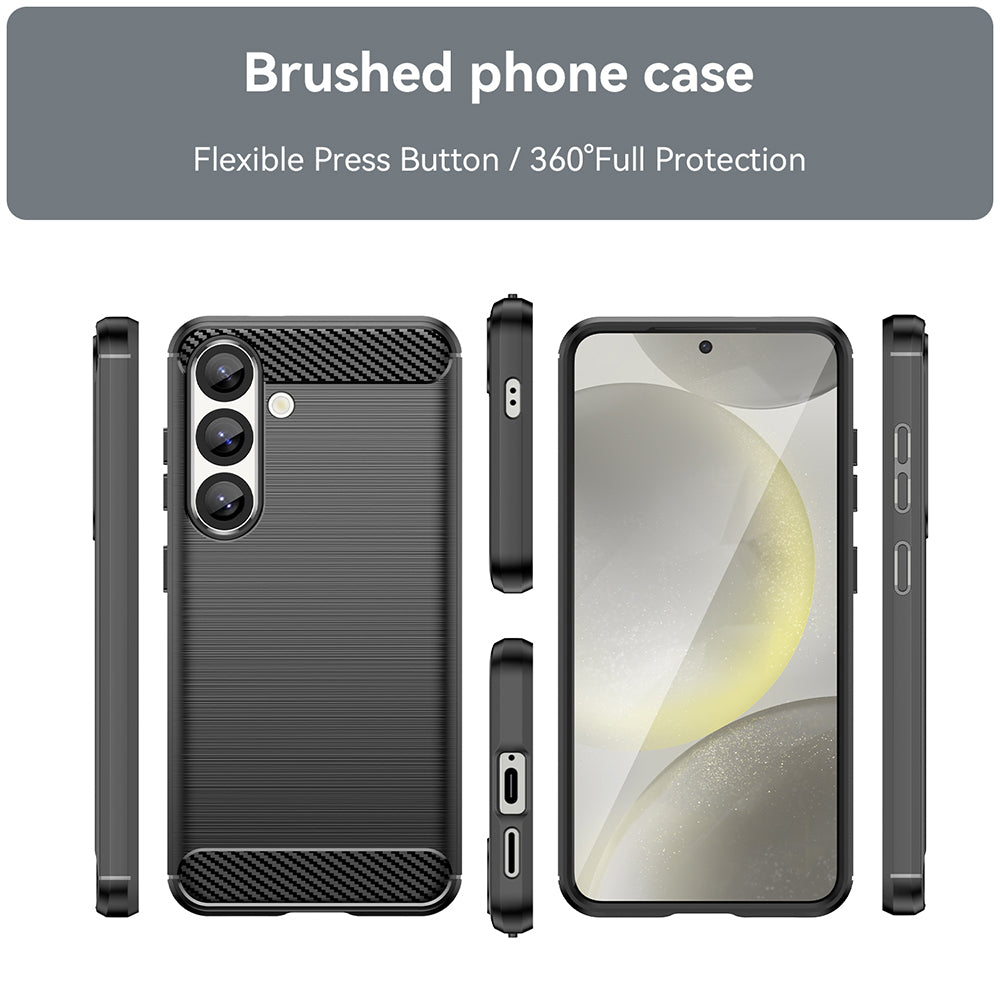 Custodia per Samsung Galaxy S25+ S936, Techsuit, Carbonio, Nera