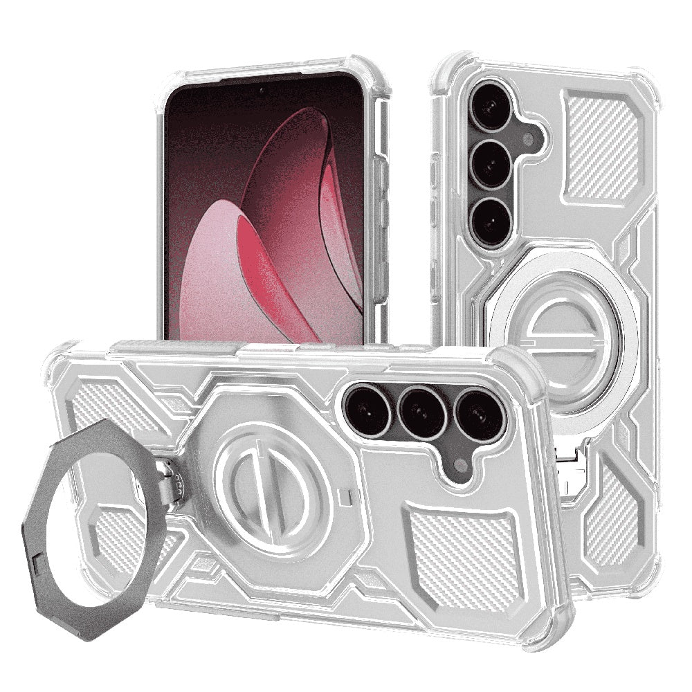 Custodia per Samsung Galaxy S25+ S936, Techsuit, Carbon Shield Pro, Bianca