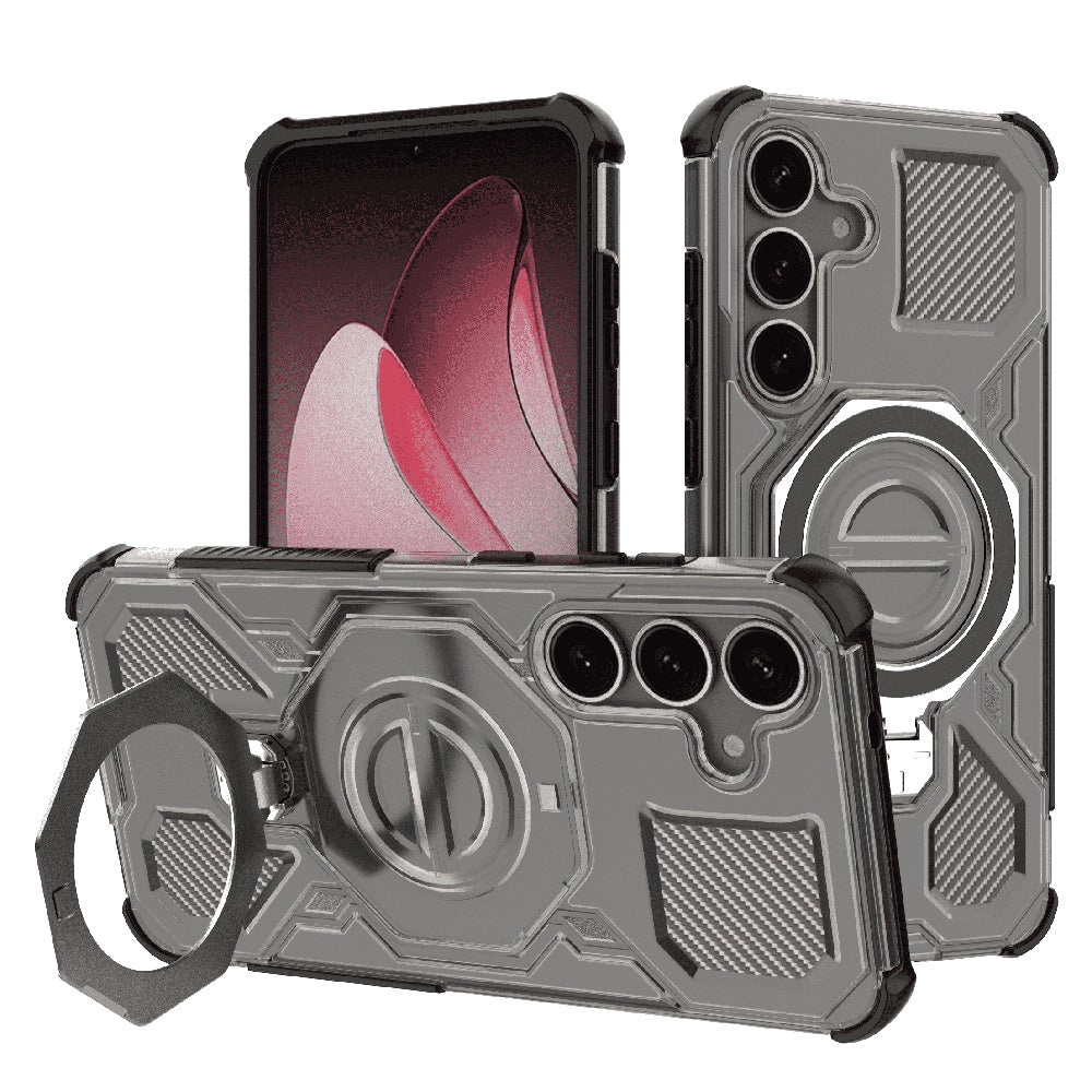 Custodia per Samsung Galaxy S25+ S936, Techsuit, Carbon Shield Pro, Fumè