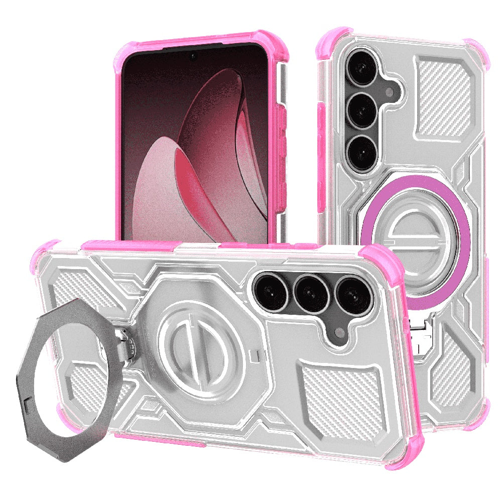 Custodia per Samsung Galaxy S25+ S936, Techsuit, Carbon Shield Pro, Rosa