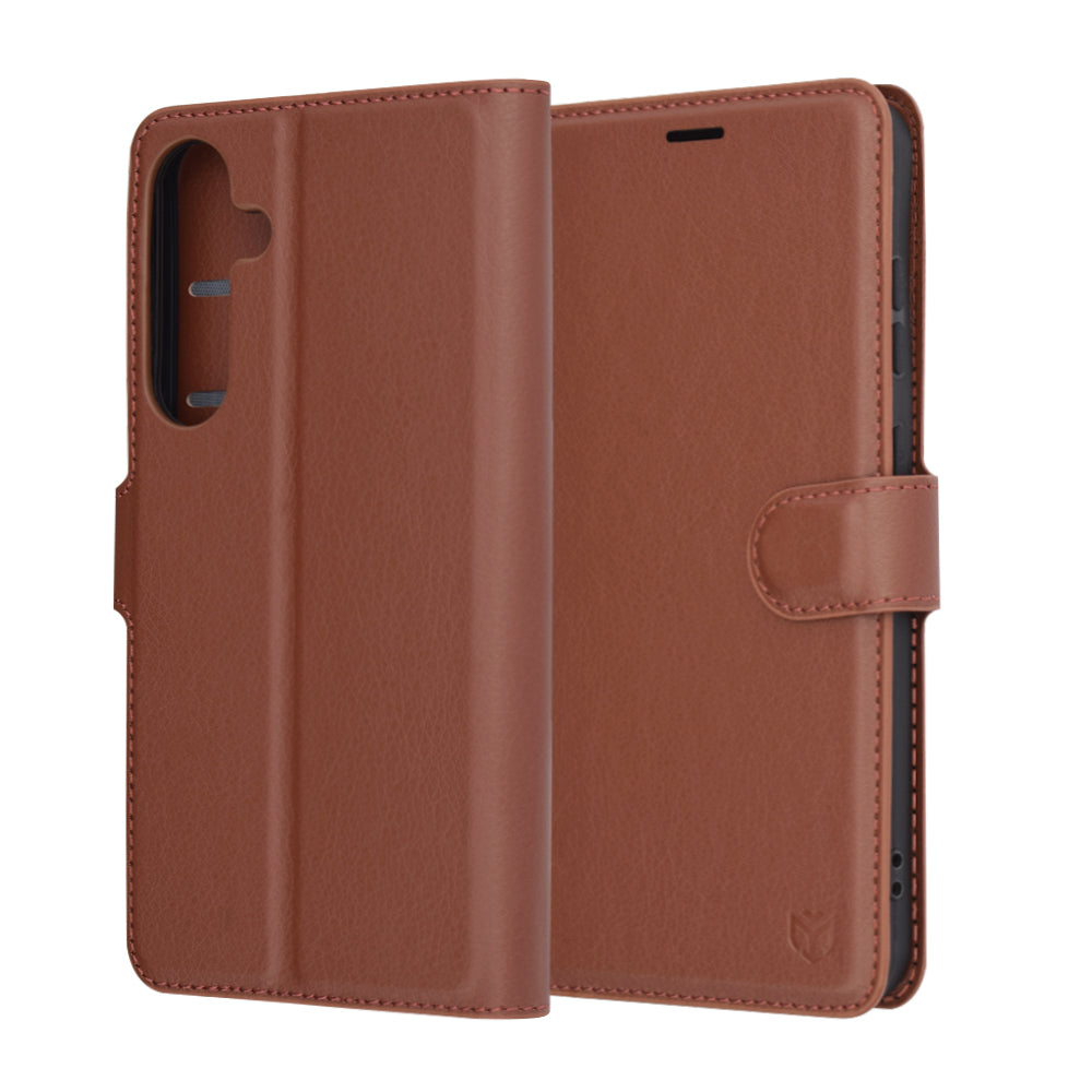 Custodia per Samsung Galaxy S25+ S936, Techsuit, Leather Folio, Marrone