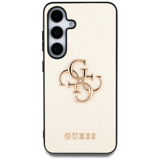 Custodia per Samsung Galaxy S25 S931, Guess, 4G Grained Big and Classic Logo, Beige