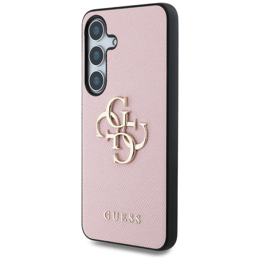 Custodia per Samsung Galaxy S25 S931, Guess, 4G Grained Big and Classic Logo, Rosa