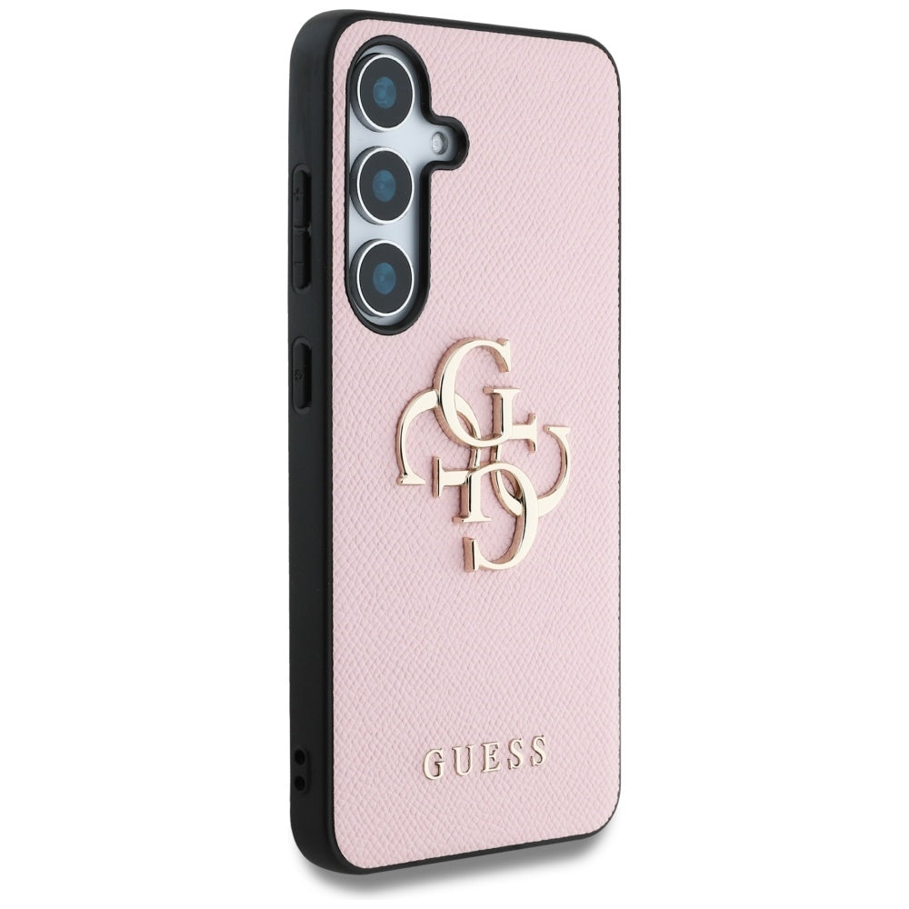 Custodia per Samsung Galaxy S25 S931, Guess, 4G Grained Big and Classic Logo, Rosa