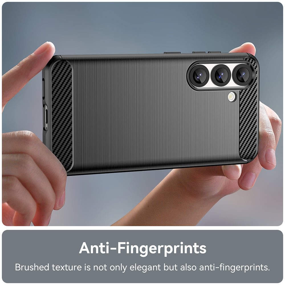 Custodia per Samsung Galaxy S25 S931, Techsuit, Carbonio, Nera