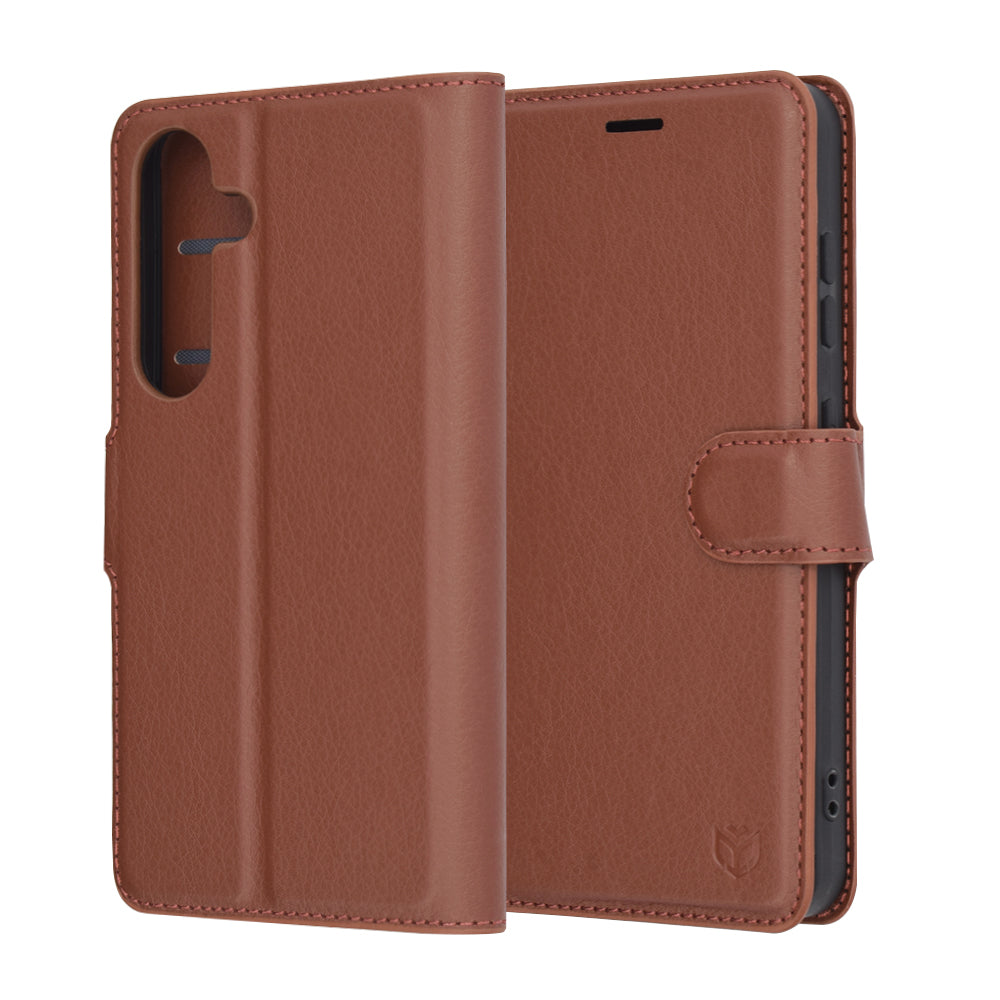 Custodia per Samsung Galaxy S25 S931, Techsuit, Leather Folio, Marrone