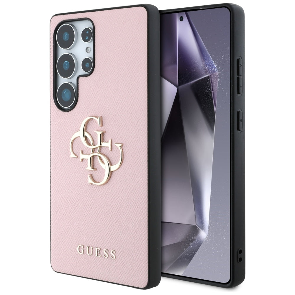 Custodia per Samsung Galaxy S25 Ultra S938, Guess, 4G Grained Big and Classic Logo, Rosa