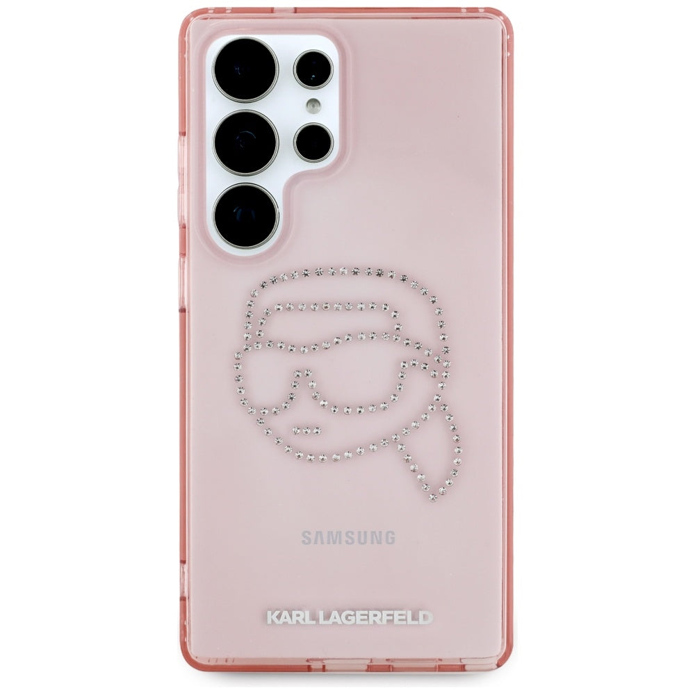 Custodia per Samsung Galaxy S25 Ultra S938, Karl Lagerfeld, IML Luxury Karl's Head, Rosa