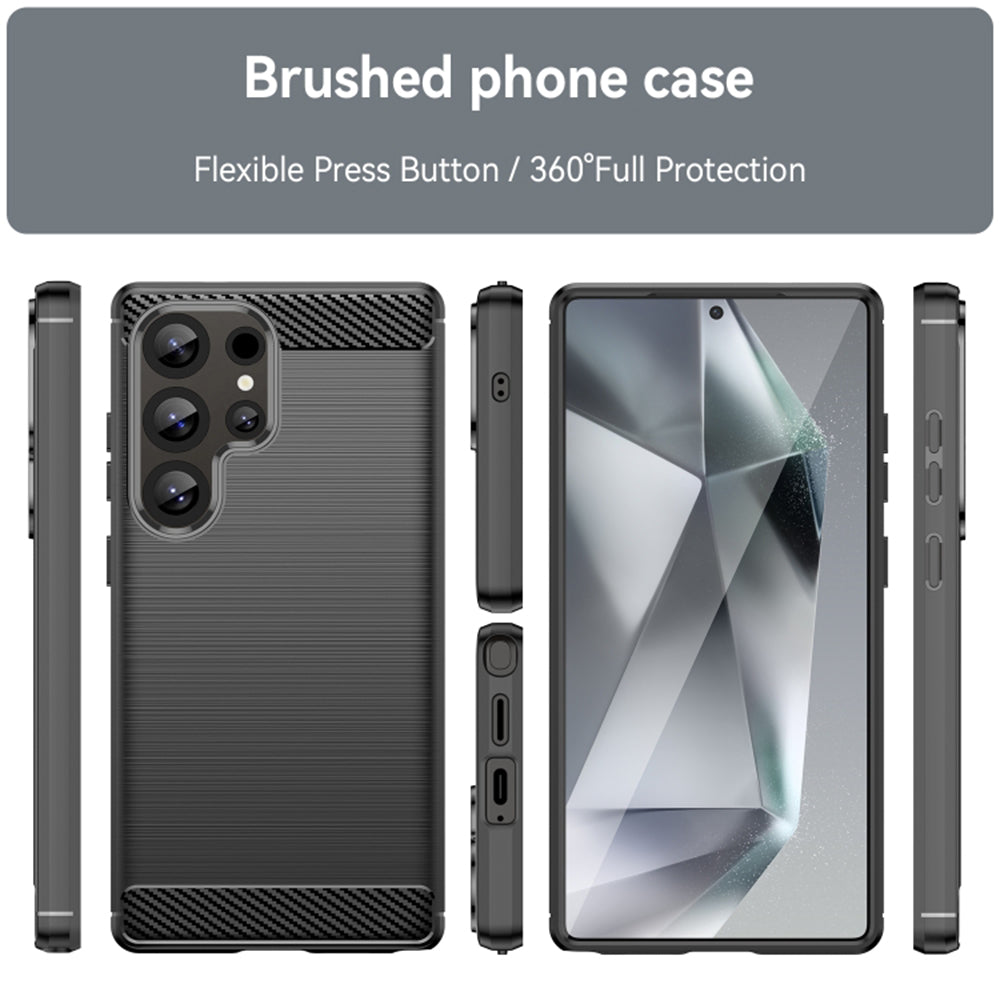Custodia per Samsung Galaxy S25 Ultra S938, Techsuit, Carbonio, Nera