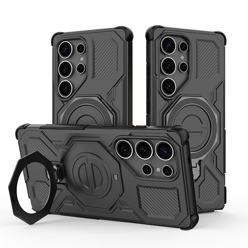 Custodia per Samsung Galaxy S25 Ultra S938, Techsuit, Carbon Shield Pro, Nera