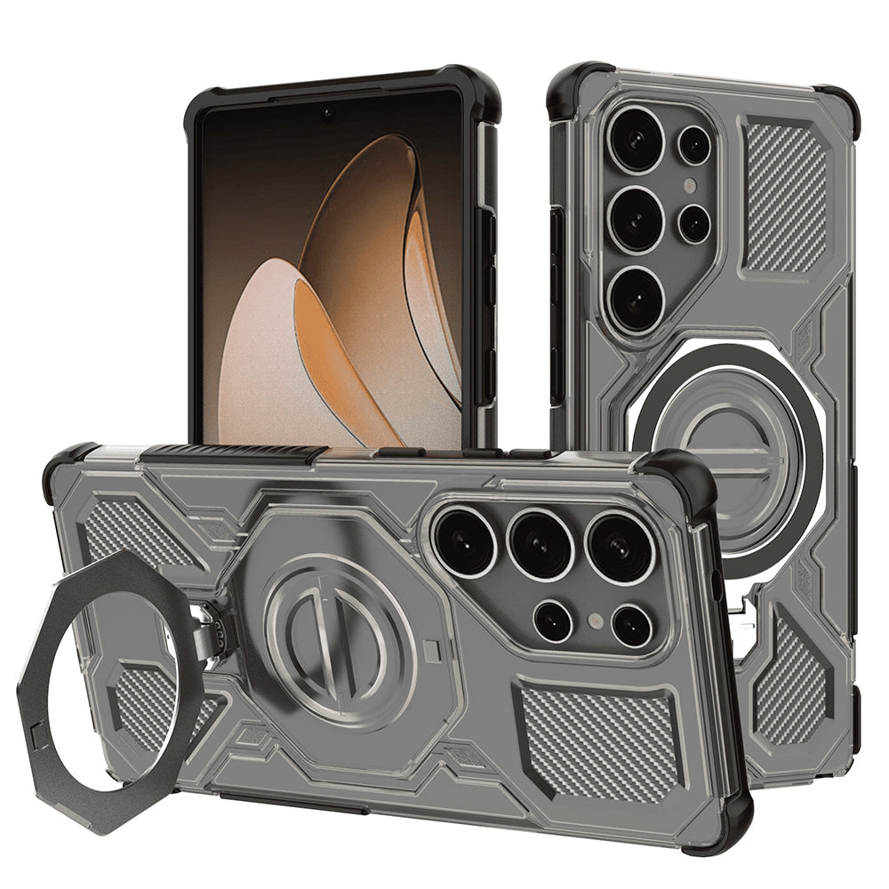 Custodia per Samsung Galaxy S25 Ultra S938, Techsuit, Carbon Shield Pro, Fumo