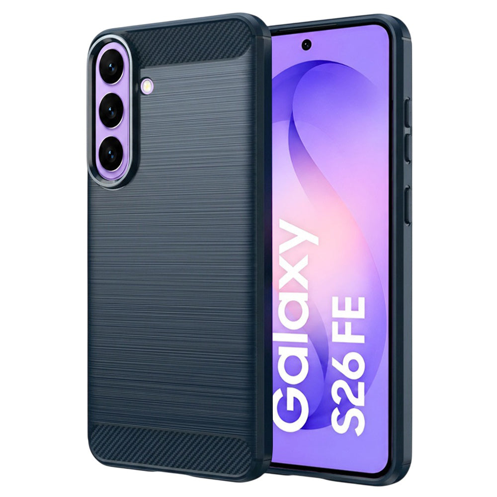 Custodia per Samsung Galaxy S26 FE S741 / S25 FE, Techsuit, Carbonio, Blu
