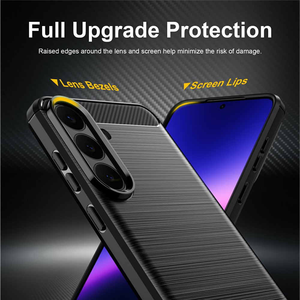 Custodia per Samsung Galaxy S26 FE S741 / S25 FE, Techsuit, Carbonio, Blu