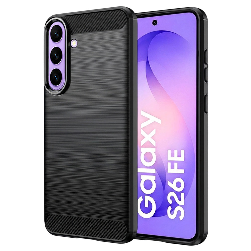 Custodia per Samsung Galaxy S26 FE S741 / S25 FE, Techsuit, Carbonio, Nera