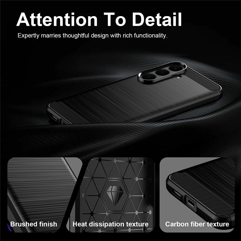 Custodia per Samsung Galaxy S26 FE S741 / S25 FE, Techsuit, Carbonio, Nera
