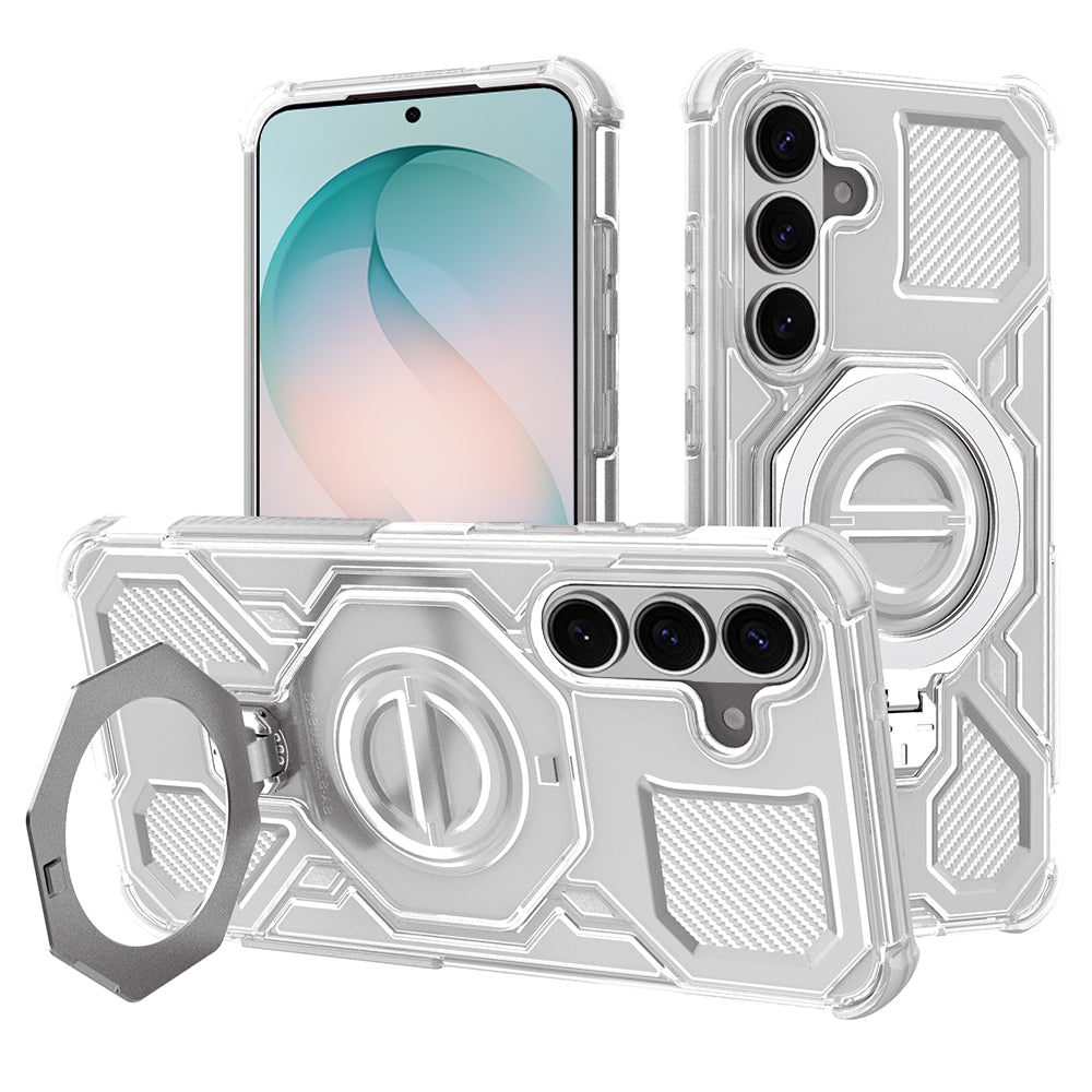 Custodia per Samsung Galaxy S26 Plus S947, Techsuit, Carbon Shield Pro, Bianca