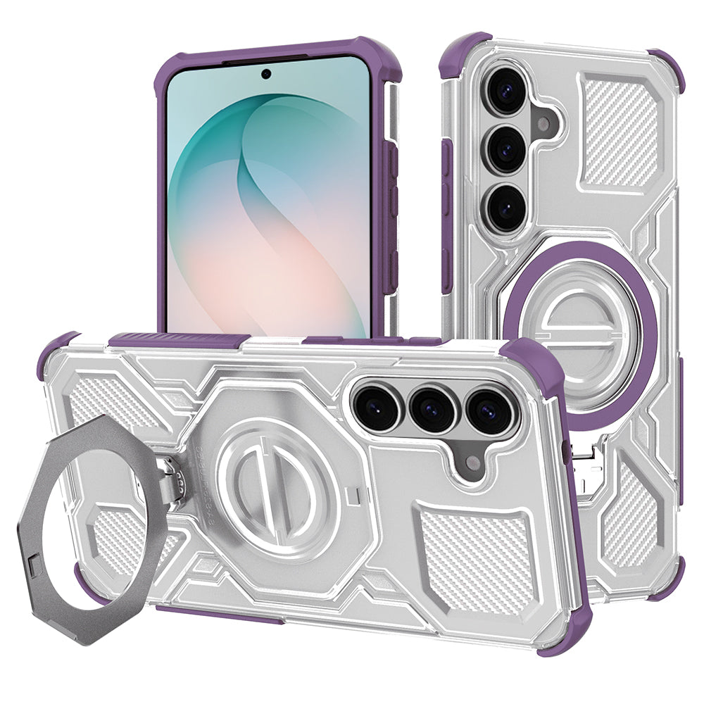 Custodia per Samsung Galaxy S26 Plus S947, Techsuit, Carbon Shield Pro, Viola