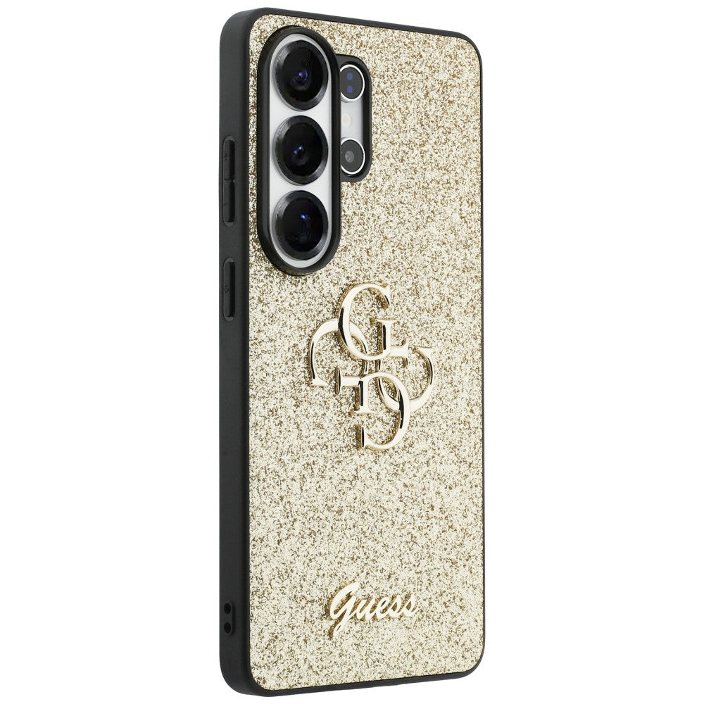 Custodia per Samsung Galaxy S26 Ultra S948, Guess, Fixed Glitter Big 4G Metal Frame, Dorata