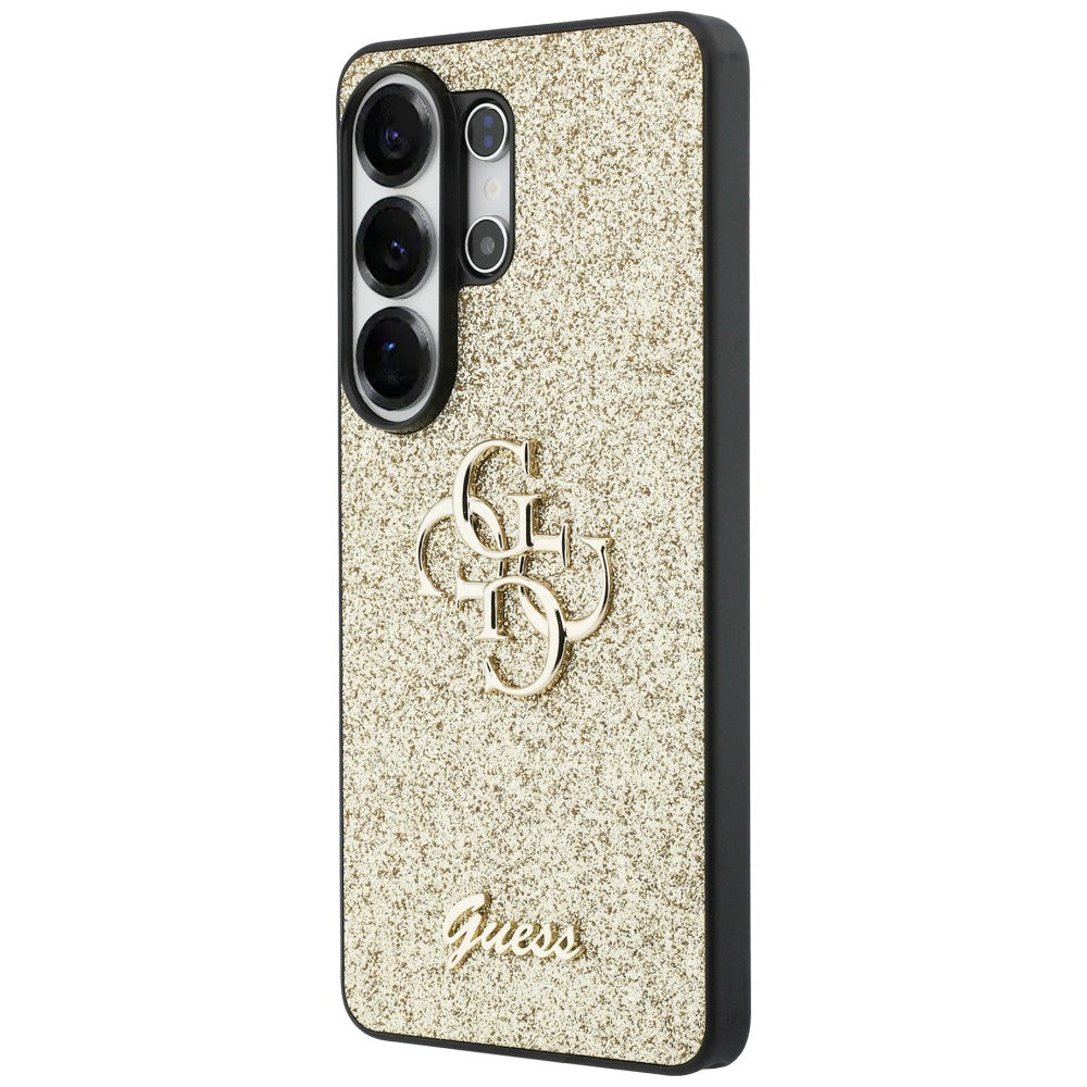 Custodia per Samsung Galaxy S26 Ultra S948, Guess, Fixed Glitter Big 4G Metal Frame, Dorata