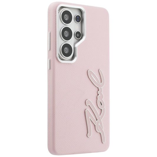 Custodia per Samsung Galaxy S26 Ultra S948, Karl Lagerfeld, Signature Resin Logo, Rosa