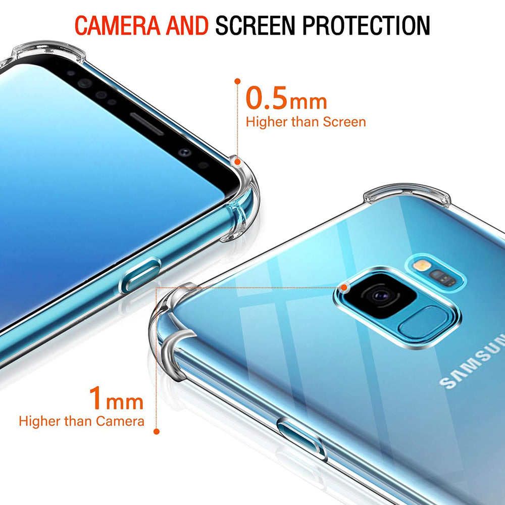Custodia per Samsung Galaxy S9 G960, Techsuit, Shockproof Clear, Trasparente