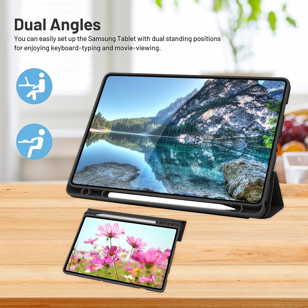 Custodia per Samsung Galaxy Tab A11+ / Tab A9+, Techsuit, Flex Trifold, Blu