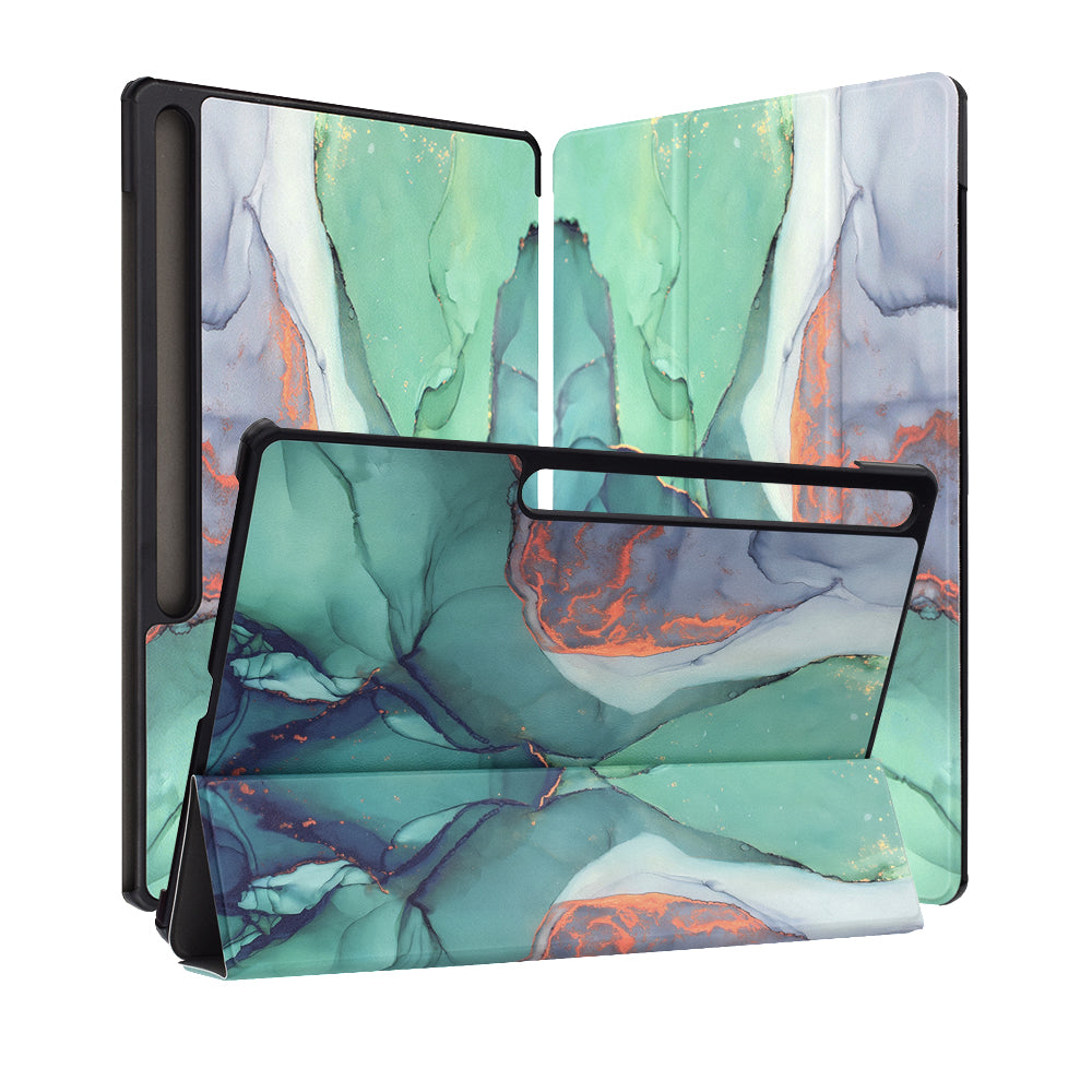 Custodia per Samsung Galaxy Tab S10 FE+, Techsuit, FoldPro Green Time, Multicolore