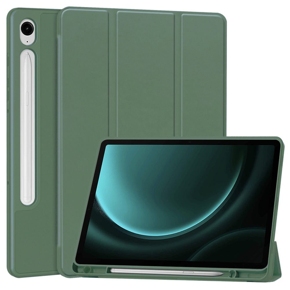 Custodia per Samsung Galaxy Tab S10 FE / Tab S9 FE, Techsuit, Flex Trifold, Verde