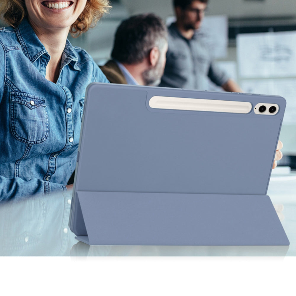 Custodia per Samsung Galaxy Tab S10+ / Tab S9 FE+ / Tab S9+, Techsuit, Flex Trifold, Grigio
