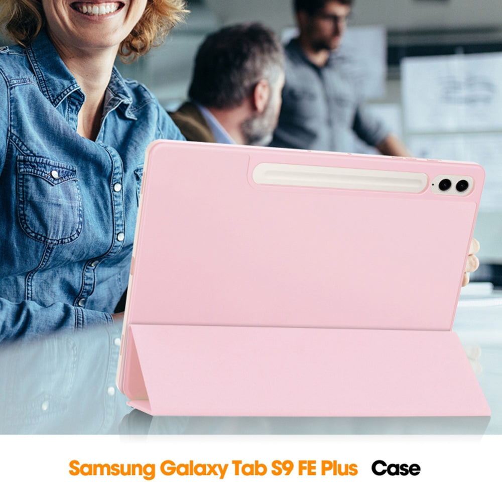 Custodia per Samsung Galaxy Tab S10+ / Tab S9 FE+ / Tab S9+, Techsuit, Flex Trifold, Rosa