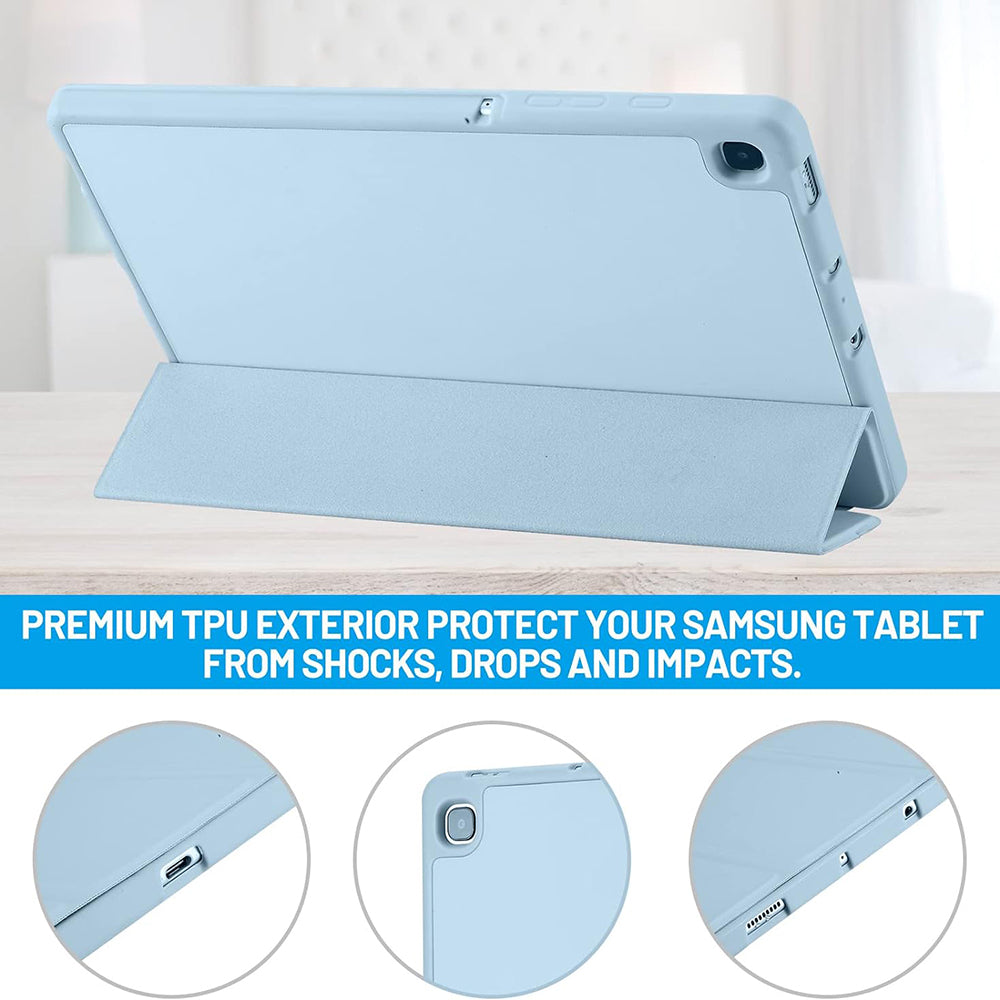Custodia per Samsung Galaxy Tab S6 Lite (2024) / Tab S6 Lite (2022) / Tab S6 Lite (2020), Techsuit, Flex Trifold, Blu