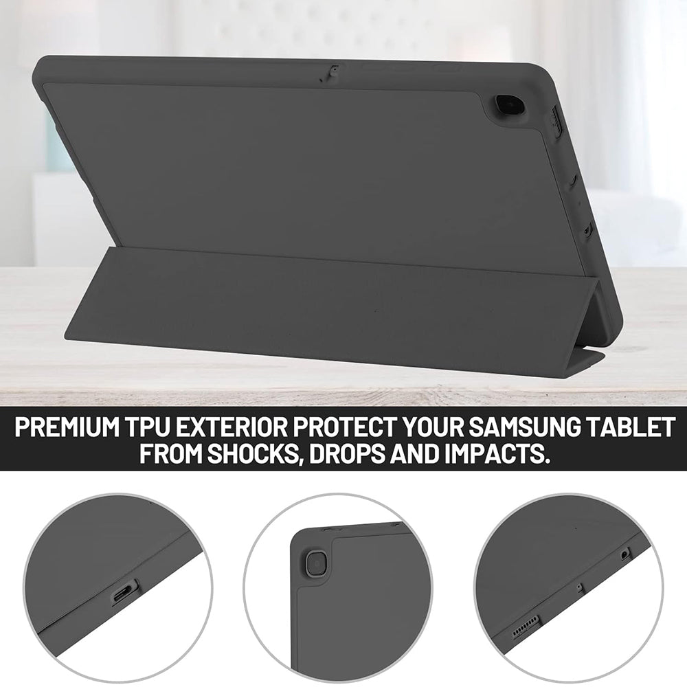 Custodia per Samsung Galaxy Tab S6 Lite (2024) / Tab S6 Lite (2022) / Tab S6 Lite (2020), Techsuit, Flex Trifold, Nera