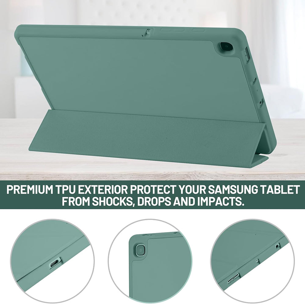 Custodia per Samsung Galaxy Tab S6 Lite (2024) / Tab S6 Lite (2022) / Tab S6 Lite (2020), Techsuit, Flex Trifold, Verde