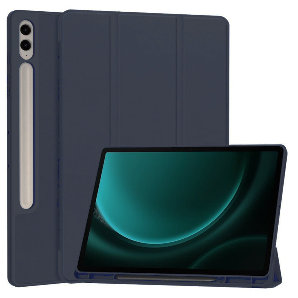 Custodia per Samsung Galaxy Tab S9 FE+, Techsuit, Flex Trifold, Blu Navy