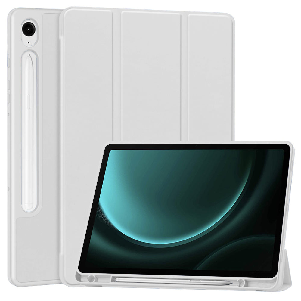 Custodia per Samsung Galaxy Tab S10 FE / Tab S9 FE / Tab S9, Techsuit, Flex Trifold, Grigio