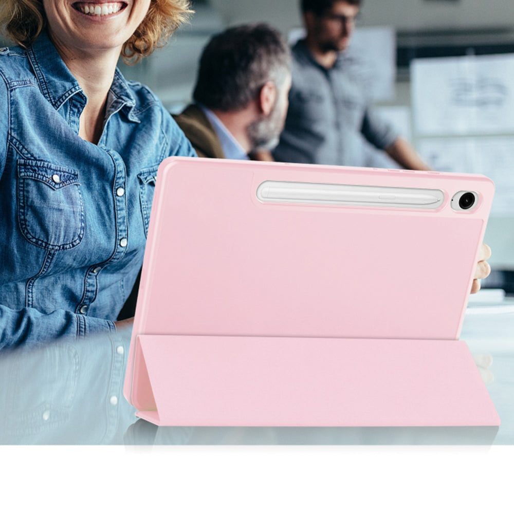 Custodia per Samsung Galaxy Tab S9 FE / Tab S9 / Tab S10 FE, Techsuit, Flex Trifold, Rosa