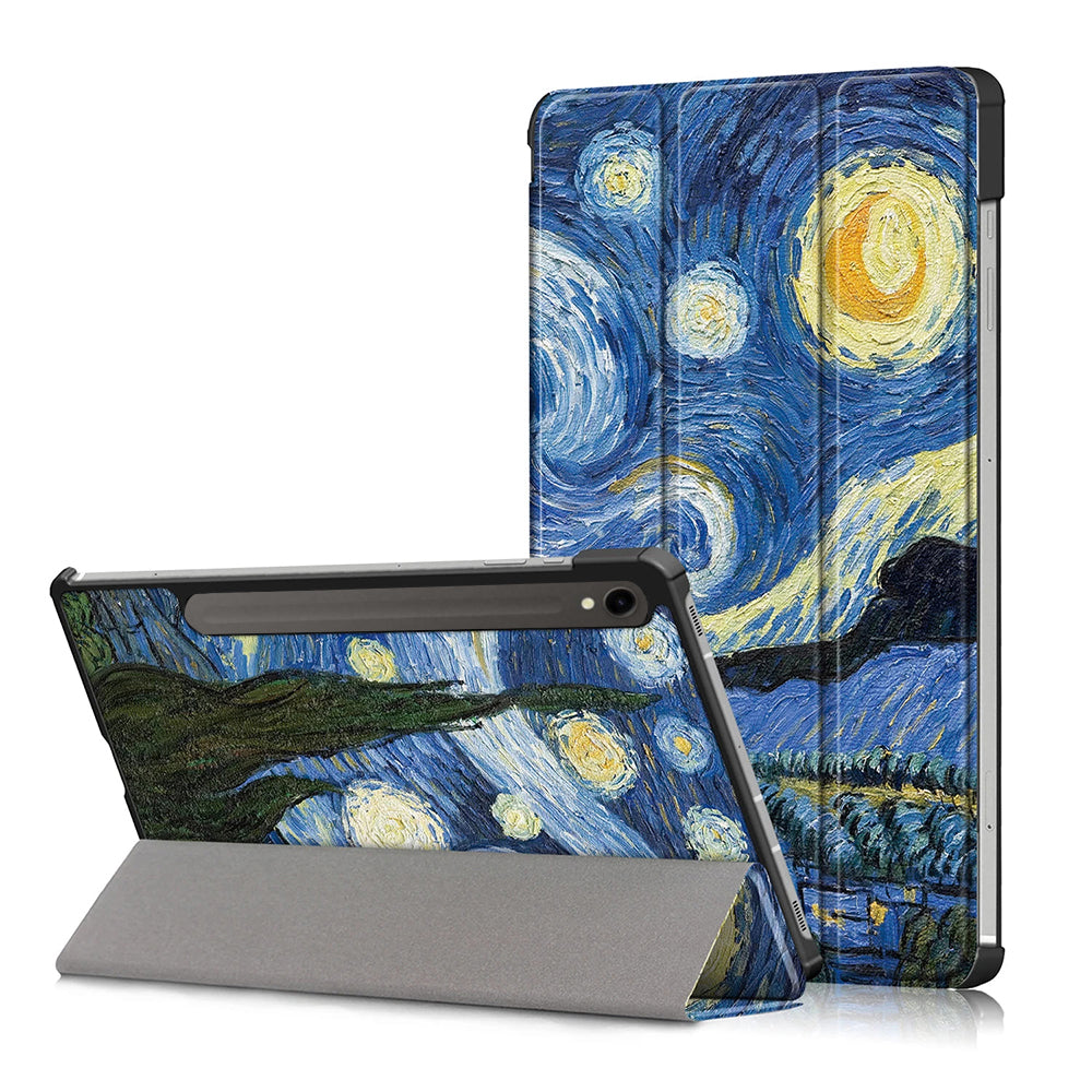 Custodia per Samsung Galaxy Tab S9 FE / Tab S9 / Tab S10 FE, Techsuit, FoldPro Starry Night, Multicolore