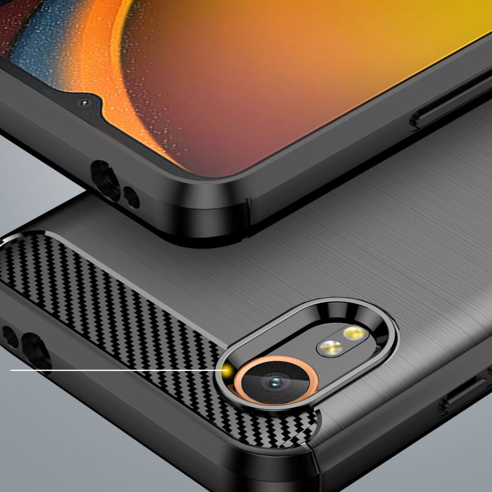 Custodia per Samsung Galaxy Xcover7 G556, Techsuit, Carbonio, Nera