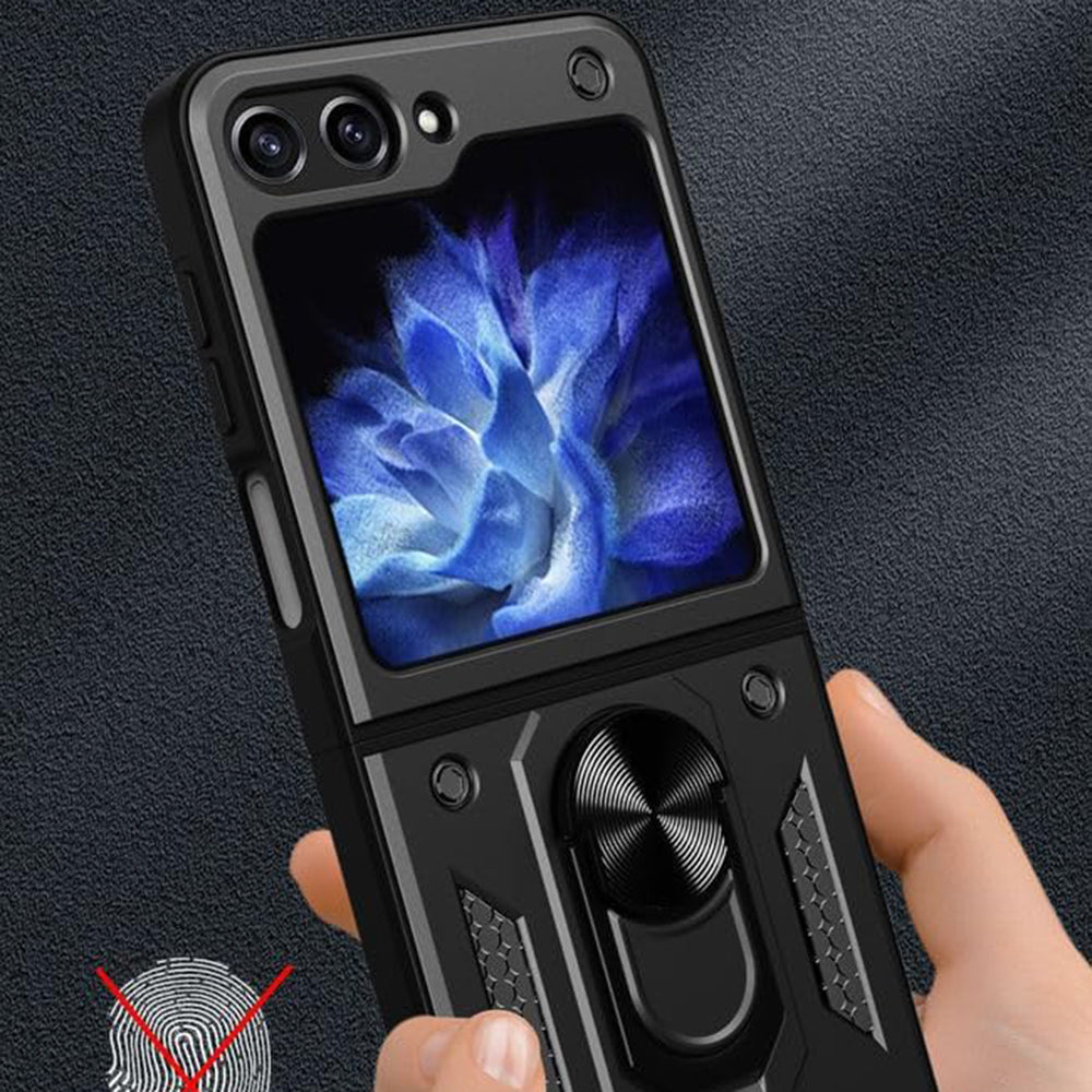 Custodia per Samsung Galaxy Z Flip7 FE F761 / Z Flip6 F741, Techsuit, CamShield, Nera