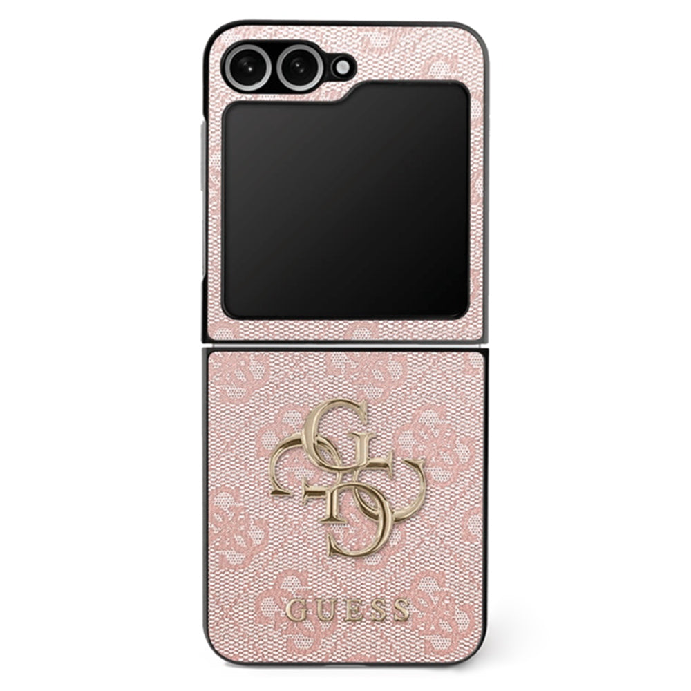 Custodia per Samsung Galaxy Z Flip7 F766, Guess, Logo Metallico 4G, Rosa