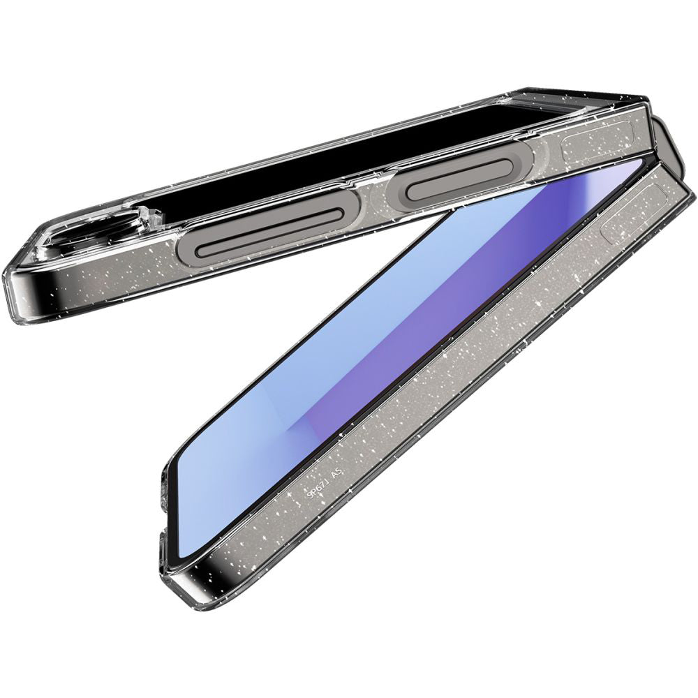 Custodia per Samsung Galaxy Z Flip7 FE F761 / Z Flip6 F741, Spigen, Air Skin Glitter, Trasparente