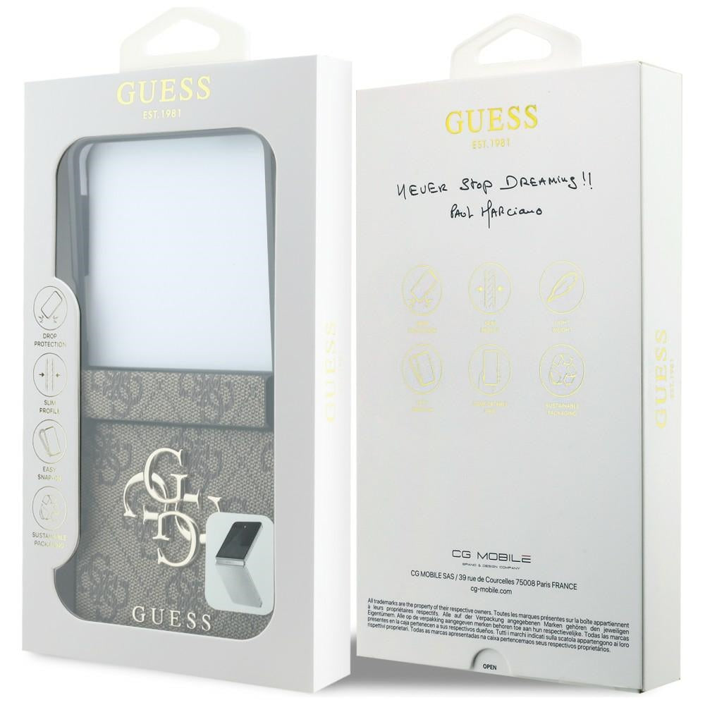 Custodia per Samsung Galaxy Z Flip8 F776, Guess, 4G Big Logo, Marrone