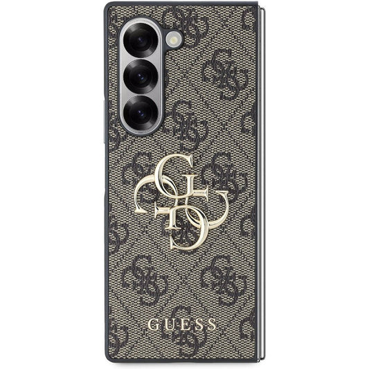 Custodia per Samsung Galaxy Z Fold6 F956, Guess, 4G Metal Logo, Marrone
