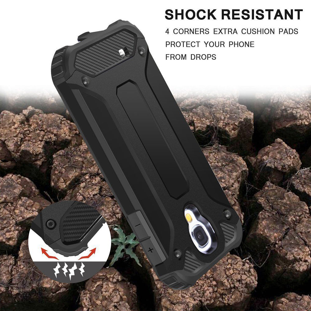 Custodia per Samsung I9500 Galaxy S4, Techsuit, Hybrid Armor, Nera