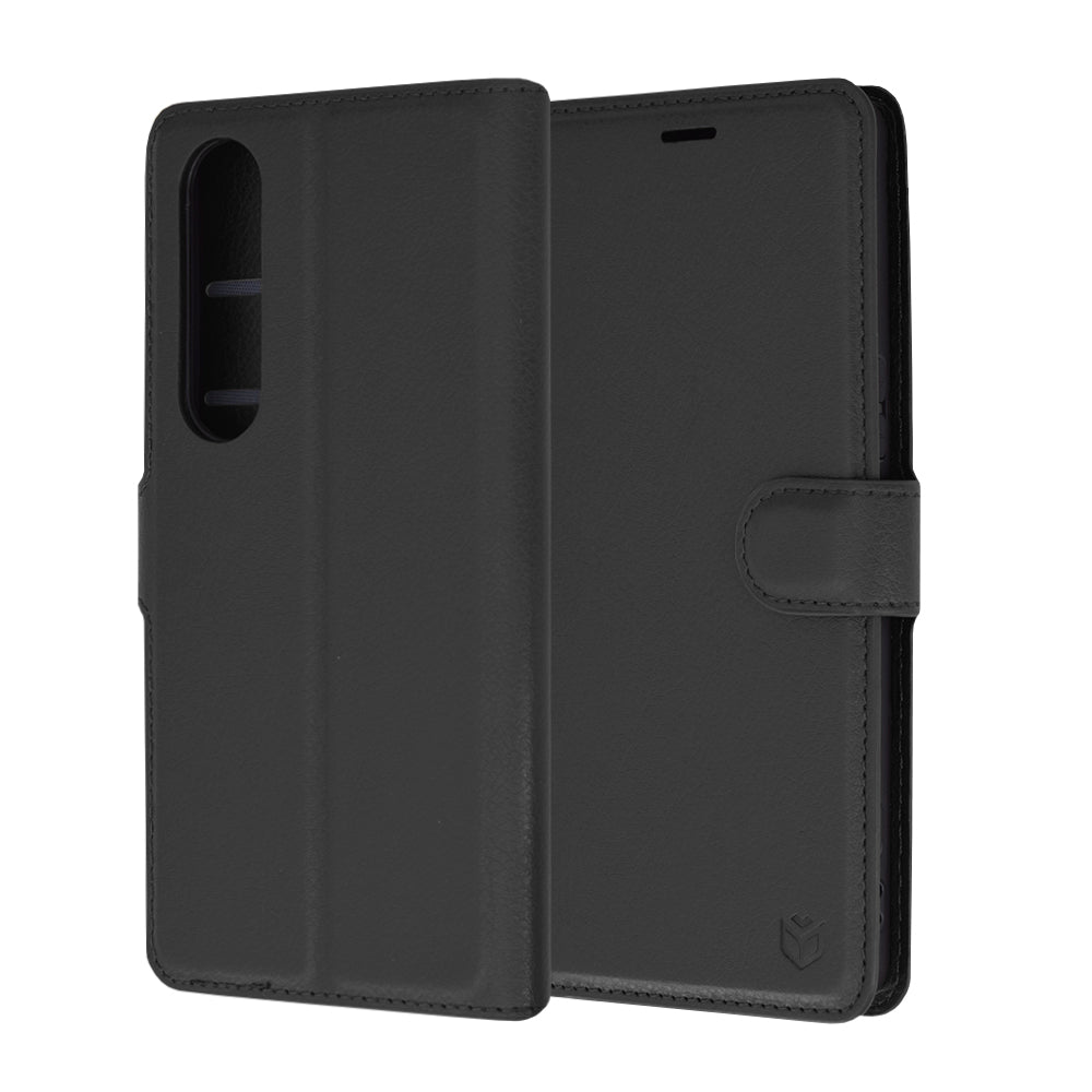 Custodia per Sony Xperia 1 VI, Techsuit, Leather Folio, Nera