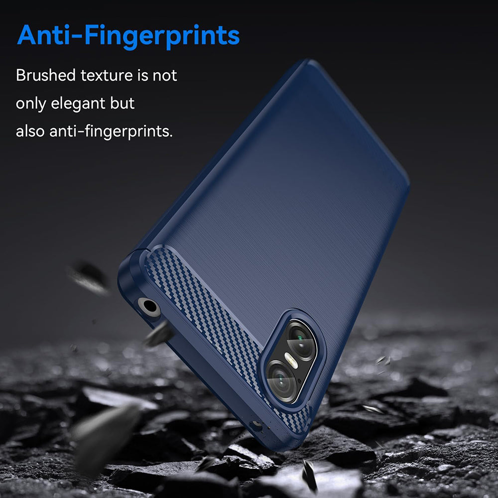 Custodia per Sony Xperia 10 VI, Techsuit, Carbonio, Nera