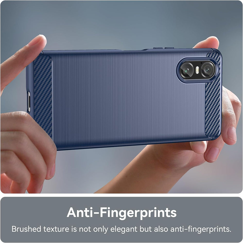 Custodia per Sony Xperia 10 VI, Techsuit, Carbonio, Nera