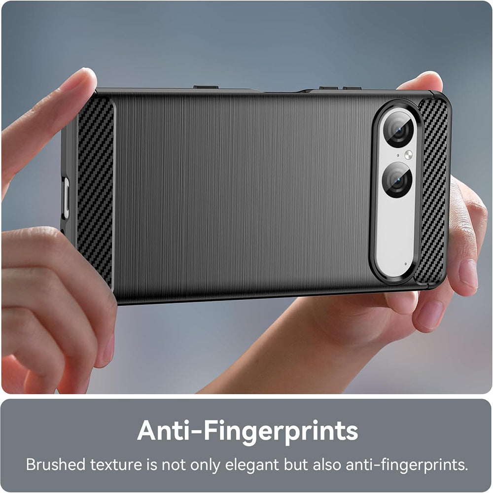 Custodia per Sony Xperia 10 VIII, Techsuit, Carbonio, Nera