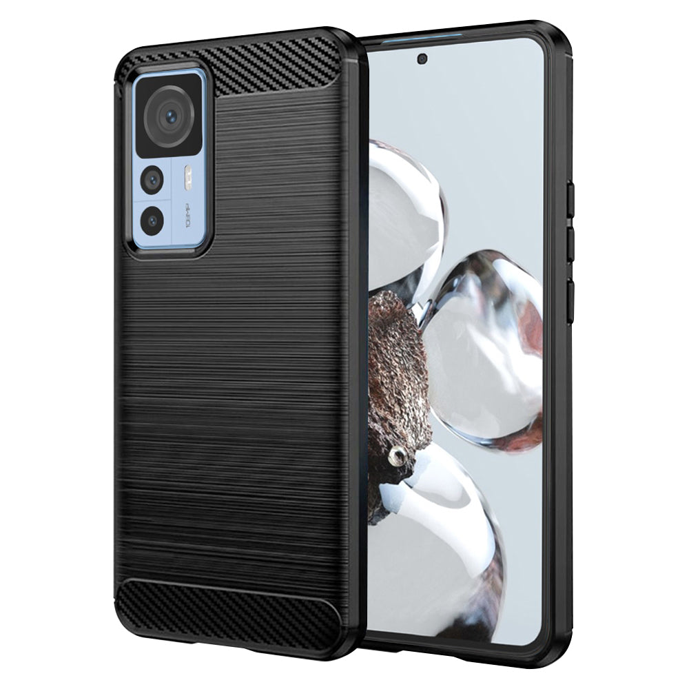 Custodia per Xiaomi 12T / 12T Pro, Techsuit, Carbonio, Nera