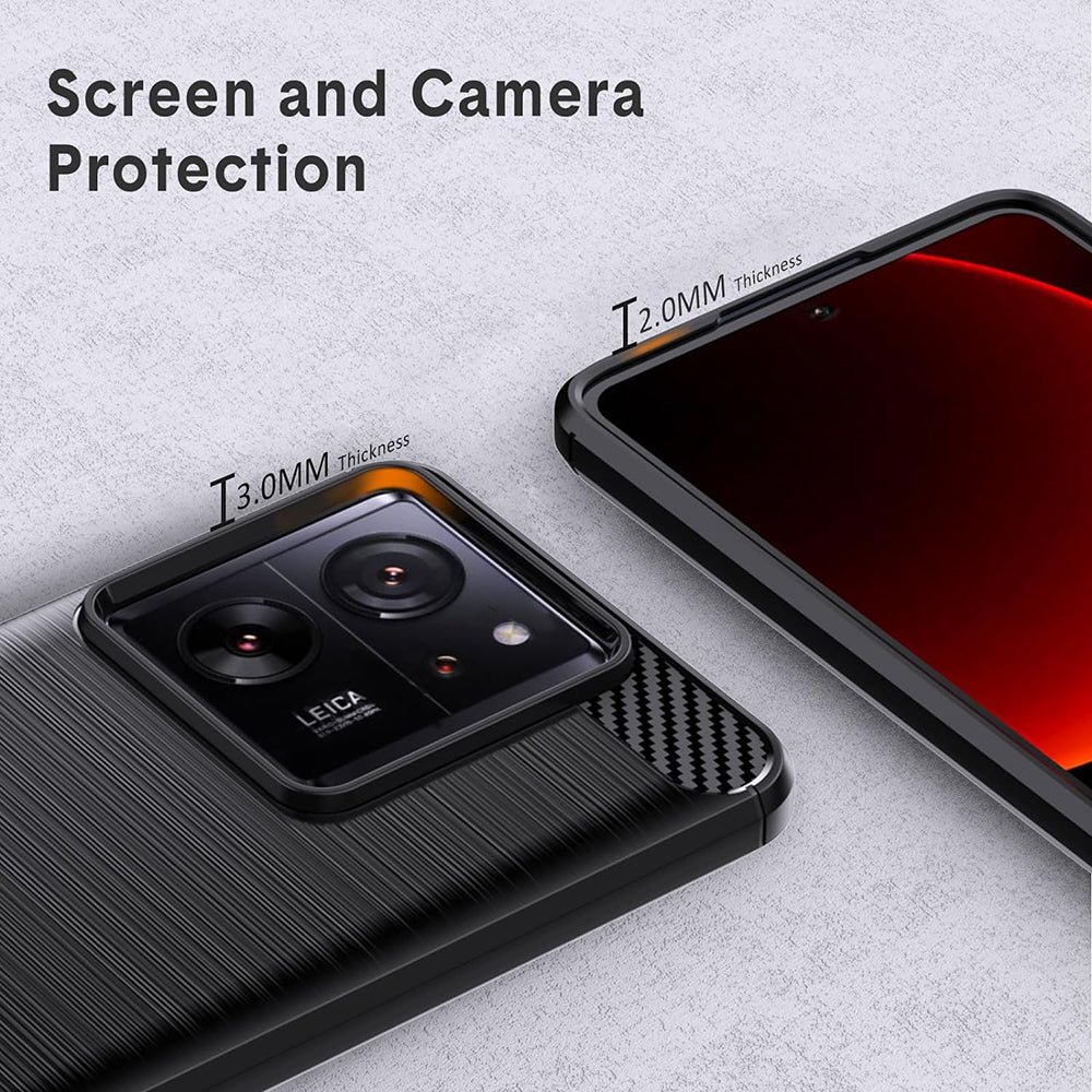 Custodia per Xiaomi 13T Pro / 13T, Techsuit, Carbonio, Nera